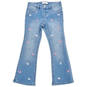 Girls (4-6x) Squeeze Flare Jeans w/ Embroidered Butterflies alternate view