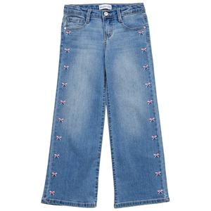 Girls (4-6x) Blue Spice Pink Embroidered Bow Jeans alternate view