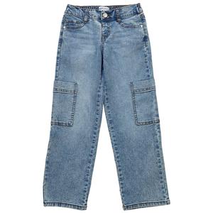 Girls (7-12) Blue Spice Straight Leg Cargo Jeans