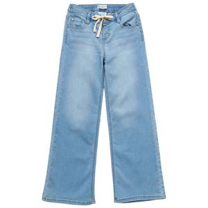 Girls (7-12) Blue Spice Wide Leg Tie Front Cozy Knit Jeans alternate view