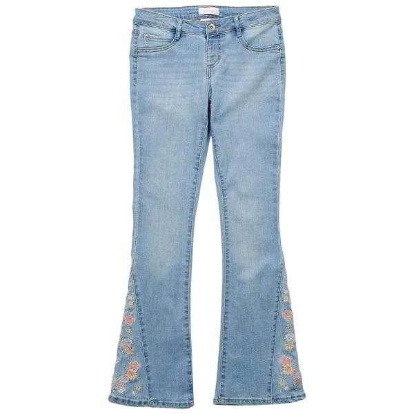 Girls (7-12)Squeeze Flare Jeans w/ Pastel Butterfly Embroidery alternate view