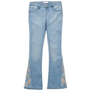 Girls (7-12)Squeeze Flare Jeans w/ Pastel Butterfly Embroidery alternate view