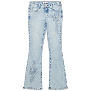 Girls(7-16) Squeeze Butterfly Patch Flare Jeans alternate view