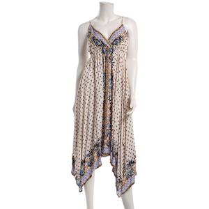 Juniors Angie Floral Scarf Hanky Hem Midi Slip Dress alternate view