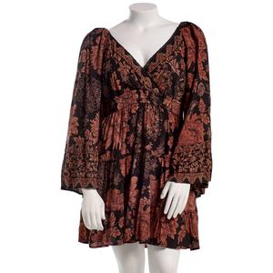 Juniors Plus Angie Long Sleeve Surplice Babydoll Dress alternate view