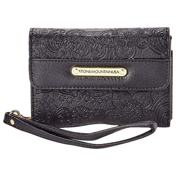 Womens Stone Mountain Paisley & Solid Embossed Trifold Wallet
