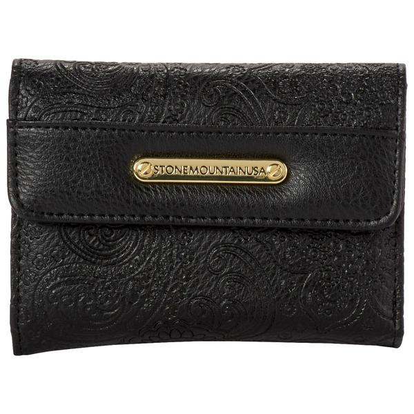 Womens Stone Mountain Embossed Paisley & Solid Trifold Wallet