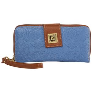 Womens Stone Mountain Cornell Batik Embossed Zip Around Wristlet alternate view