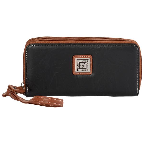 Stone Mountain Nancy Solid Leather Zip-Around Wristlet alternate view
