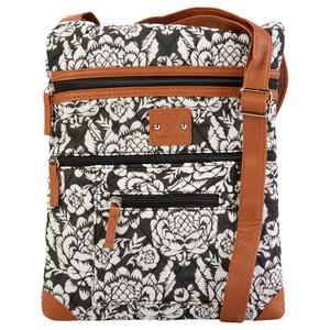 Stone Mountain Quilted Lockport Floral Crossbody - Black/White