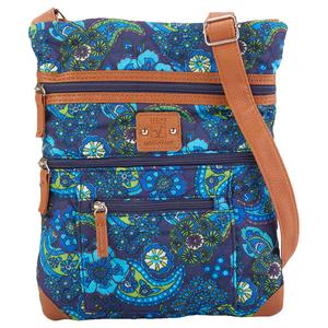 Stone Mountain Quilted Lockport Paisley Garden Crossbody - Navy