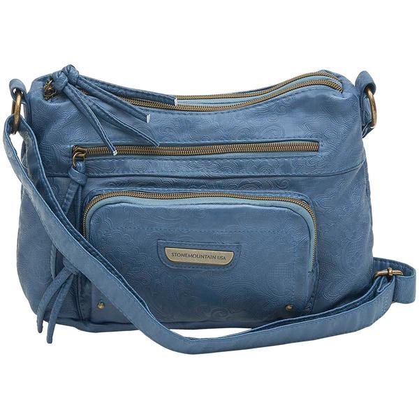 Stone Mountain Irene Smokey Embossed Damask Hobo