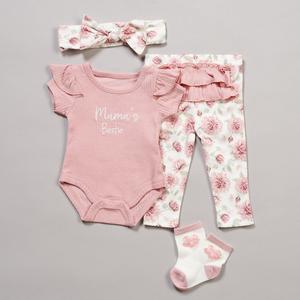 Baby Girl (NB-9M) Baby Essentials 4pc. Mama's Bestie Bodysuit Set