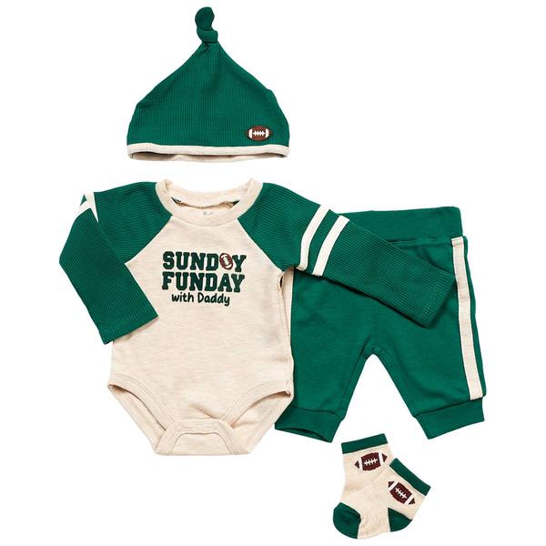 Baby Boy (3-9M) Baby Essentials 4pc. Sunday Funday Football Set