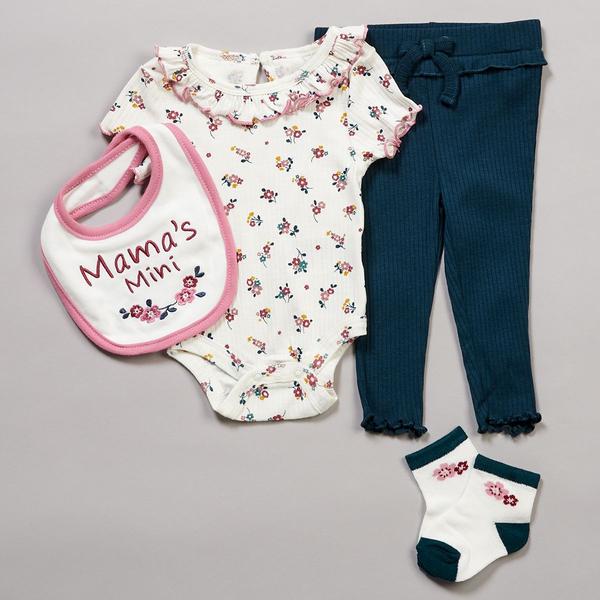 Baby Girl (NB-9M) Baby Essentials 4pc Mamas Mini Bib Bodysuit Set