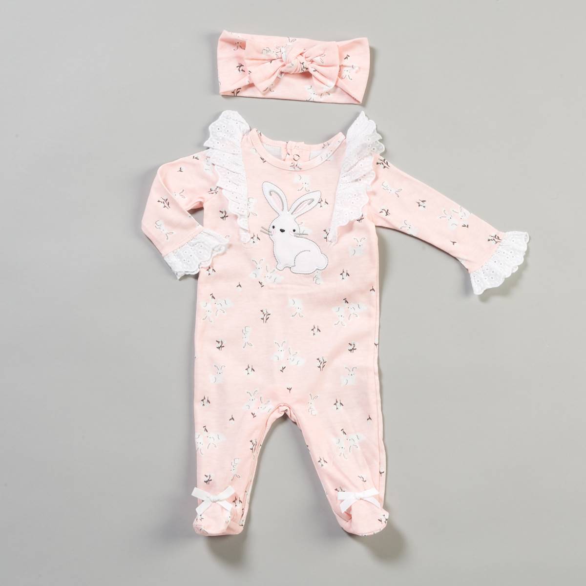 Baby Girl (3-9M) Baby Essentials Bunny Ruffle Sleeper