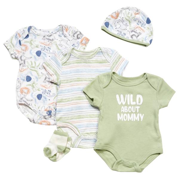 Baby Girl (NB-9M) Baby Essentials Wild About Mommy 5pc. Bodysuits