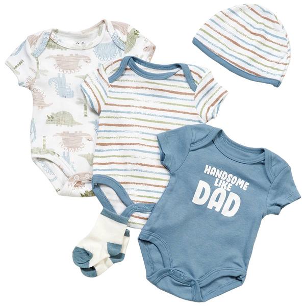 Baby Boy (NB-9M) Baby Essentials Handsome 5pc. Bodysuit Set