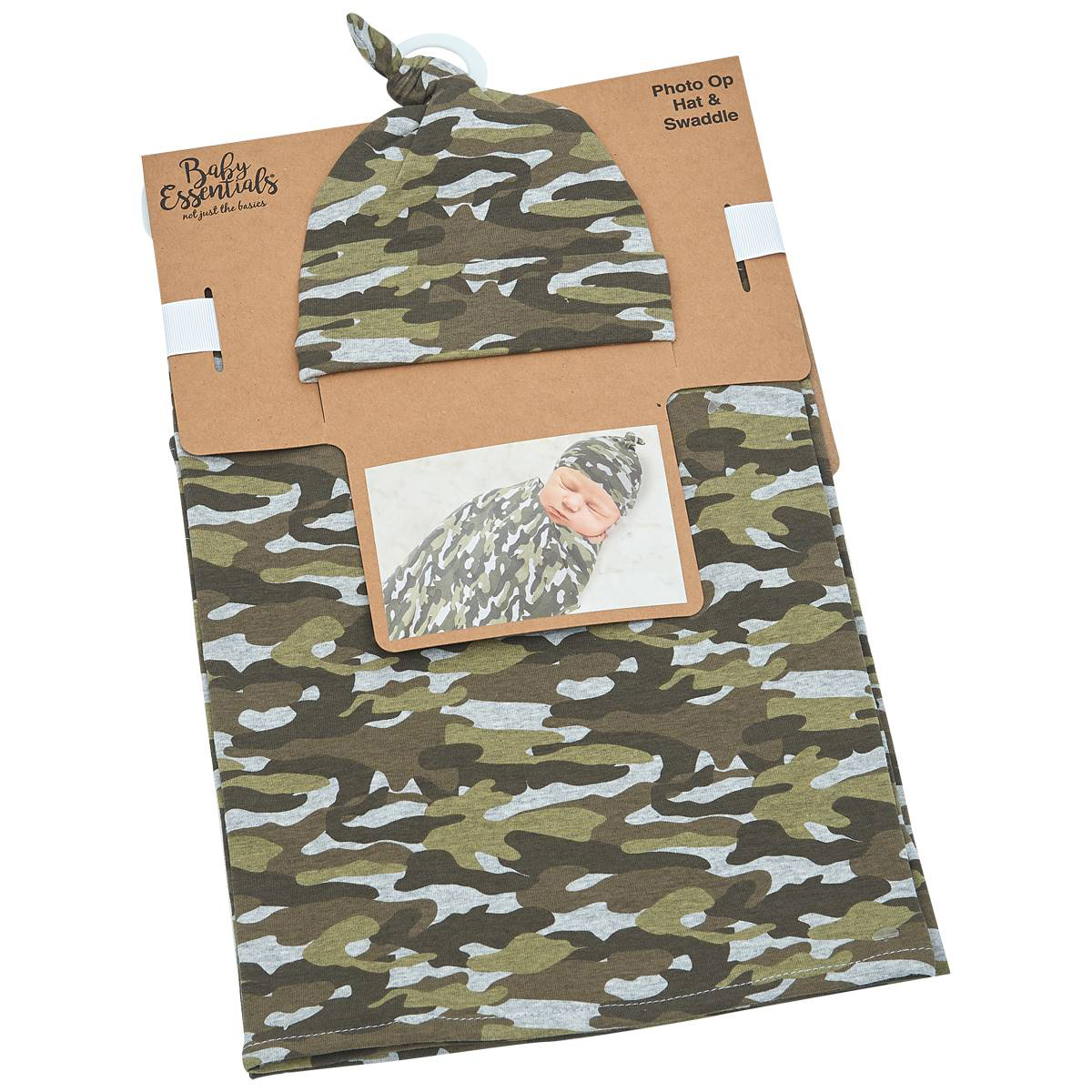 Baby Essentials Camo Swaddle Cap Set