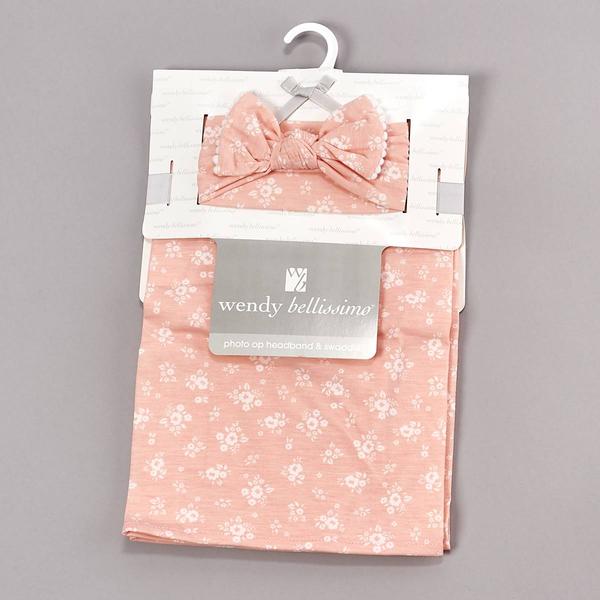 Wendy Bellissimo(tm) Ditsy Floral Swaddle Blanket with Headband