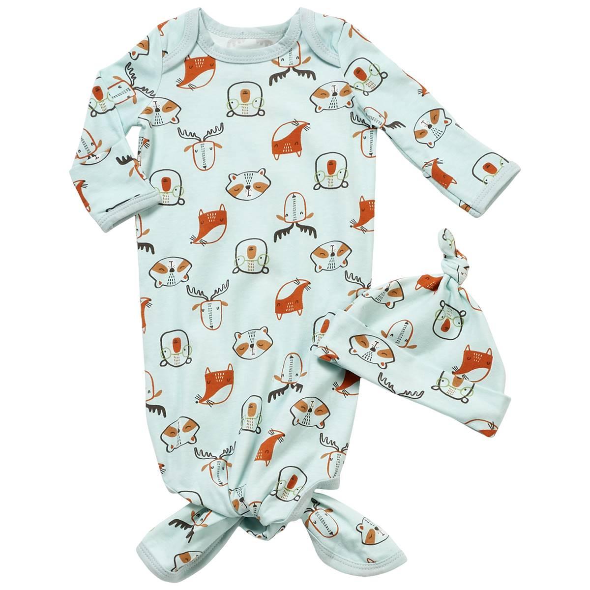 Baby Unisex (NB) Baby Essentials(R) Wood Animals Sleep Sack & Hat