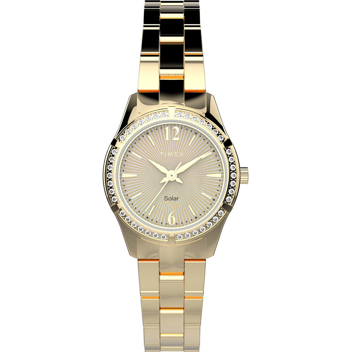 Womens Timex(R) Solar Two-Tone Crystal Bracelet Watch-TW2V39400JI