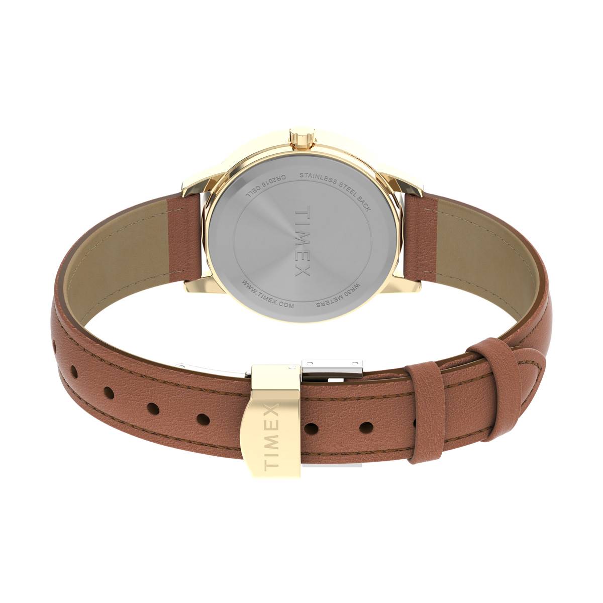 Womens Timex(R) Cream Dial & Gold-Tone Case Watch - TW2V69200JT