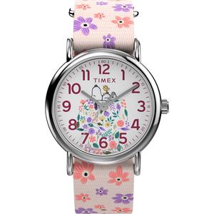 Womens Timex(R) Silver-Tone Peanuts(tm) Weekender Watch - TW2W33200JT