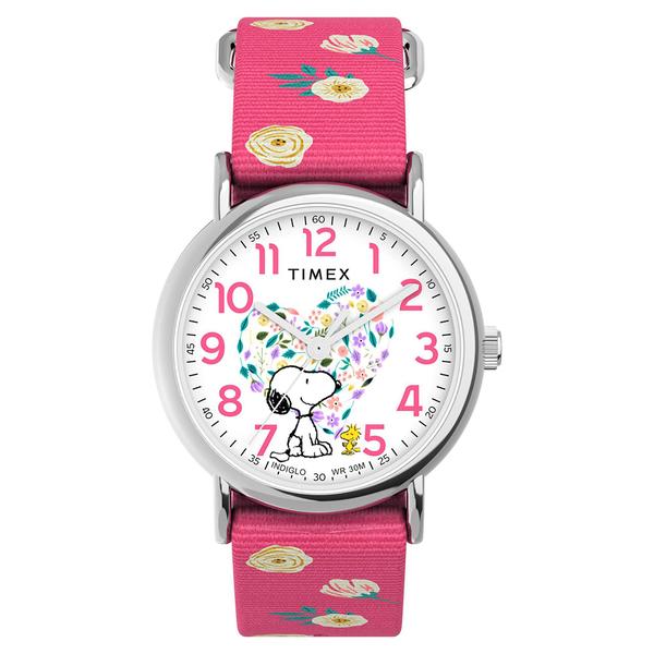 Womens Timex(R) Peanuts(tm) Weekender Floral Watch - TW2W83100JT