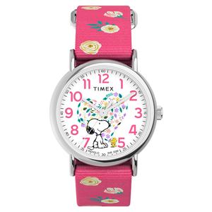 Womens Timex(R) Peanuts(tm) Weekender Floral Watch - TW2W83100JT