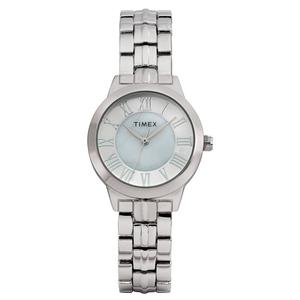 Womens Timex(R) Silver-Tone Mother of Pearl Dial Watch - TW2Y38400J