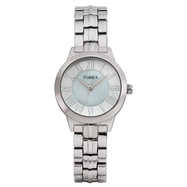 Womens Timex(R) Silver-Tone Mother of Pearl Dial Watch - TW2Y38400J
