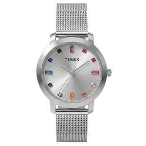 Womens Timex(R) Silver-Tone Sunray Dial Crystal Watch - TW2Y48600JT