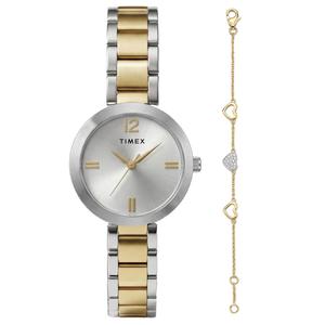 Womens Timex(R) Two-Tone Watch & Heart Bracelet Set - TWG068200JI