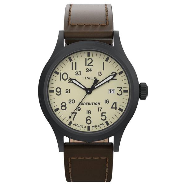 Mens Timex(R) Expedition Scout Leather Strap Watch - T49963JT