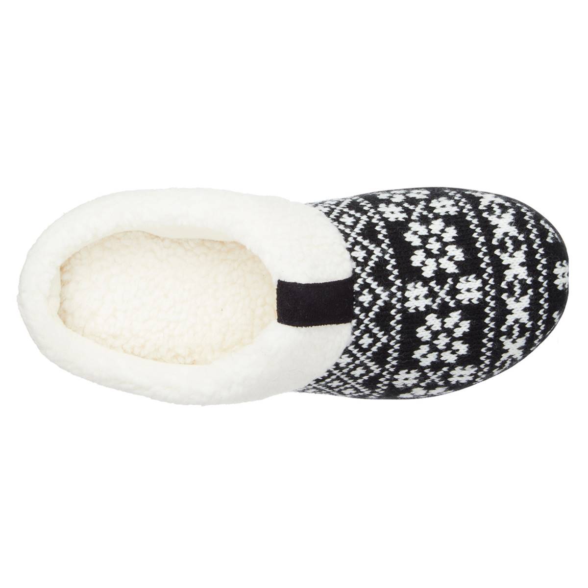 Womens Isotoner Heritage Fair Isle Knit Hoodback Slippers