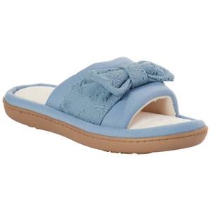 Womens Isotoner Eyelet Bow Slide Slippers alternate view