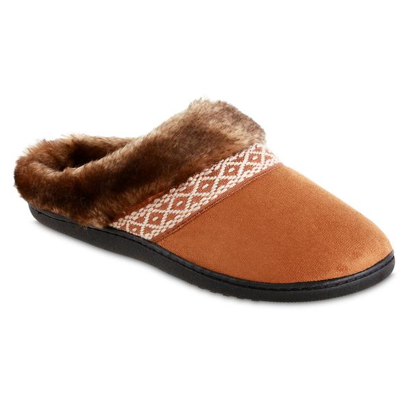 Womens Isotoner Microsuede Ada Hoodback Slippers
