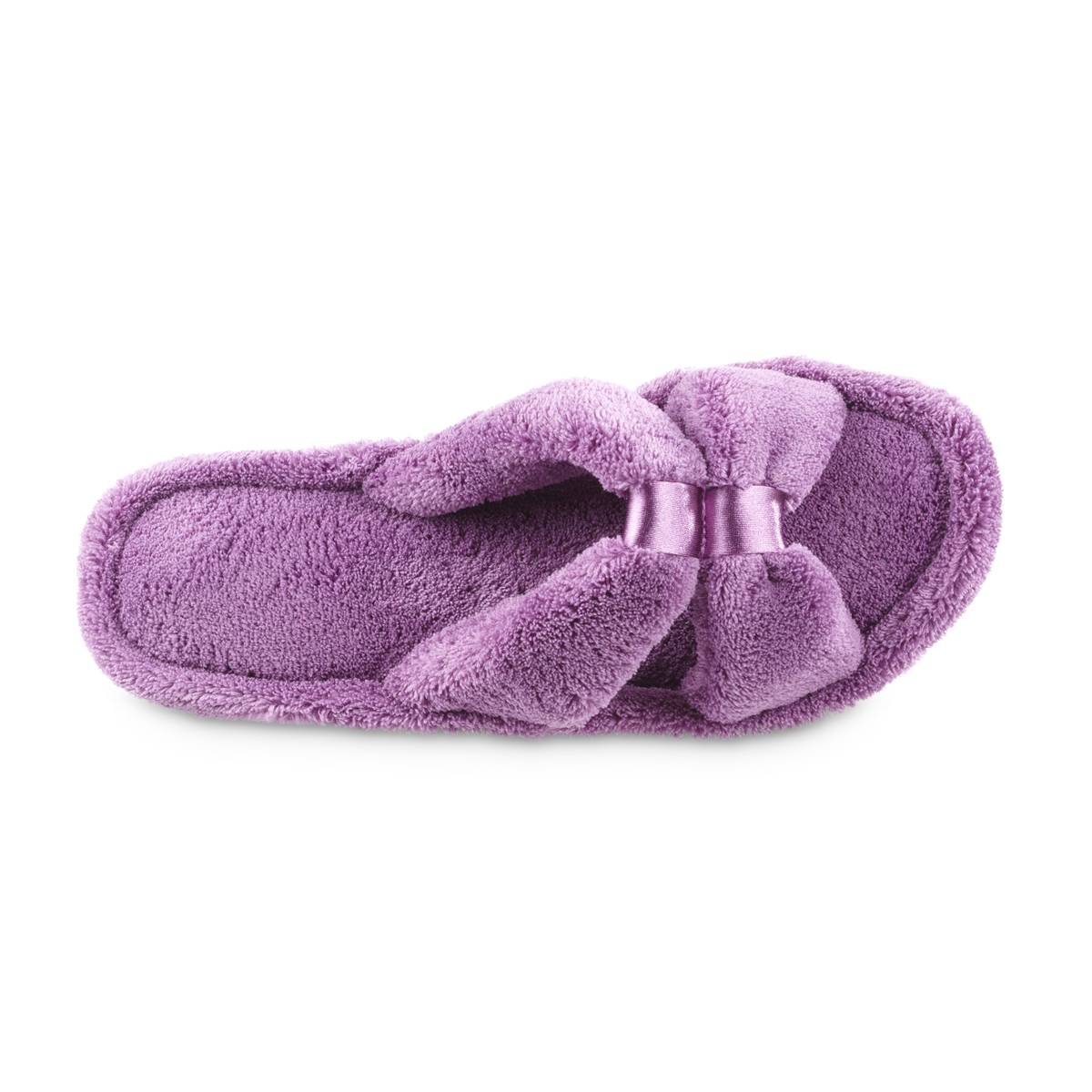 Womens Isotoner(R) Microterry X-Slide Slippers W/Satin