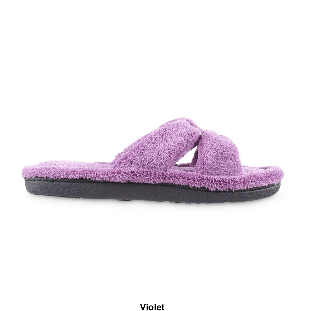 Womens Isotoner(R) Microterry X-Slide Slippers W/Satin