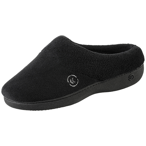 Womens Isotoner Microterry Sport Hoodback Slippers