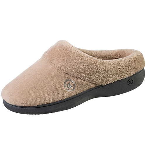 Womens Isotoner Microterry Sport Hoodback Slippers