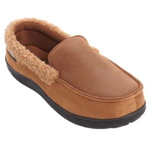 Mens Isotoner(R) Patterned Microsuede Moccassin Slippers