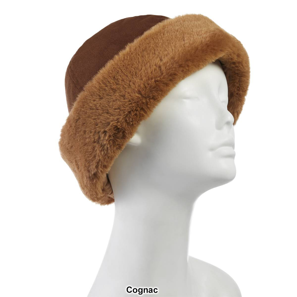 Womens Isotoner Microsuede Winter Hat With Fur Cuff