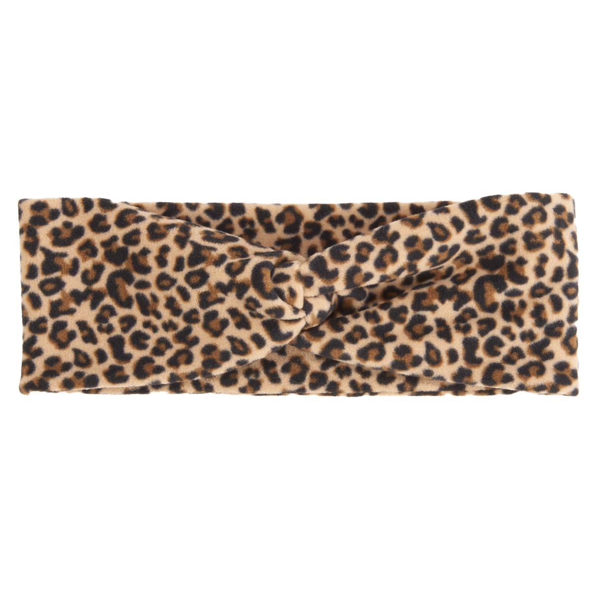 Womens Isotoner Ella Fleece Twisted Leopard Headband