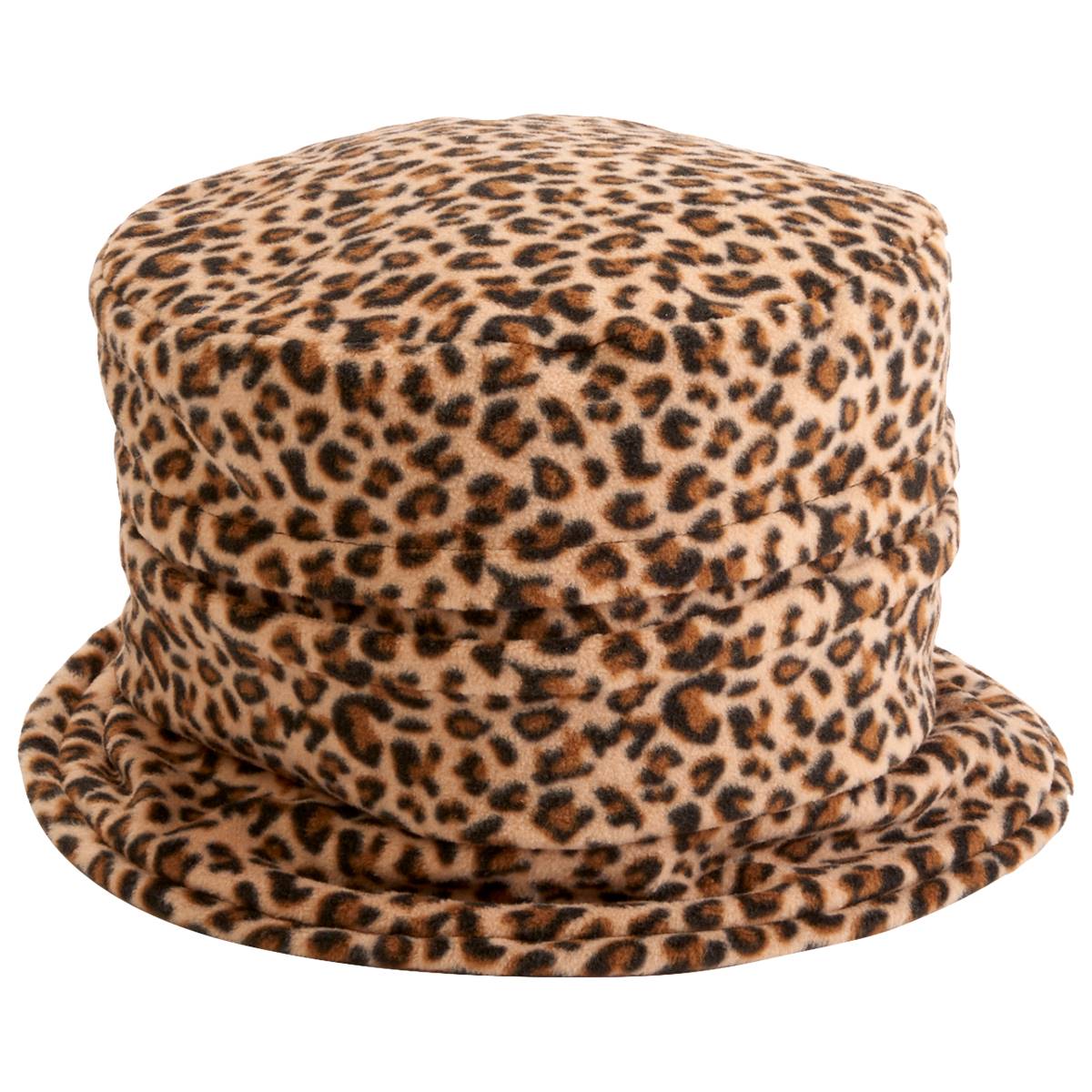 Womens Isotoner Stretch Fleece Leopard Cloche Hat