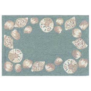 Liora Manne Capri Seashell Border Rectangular Small Accent Rug