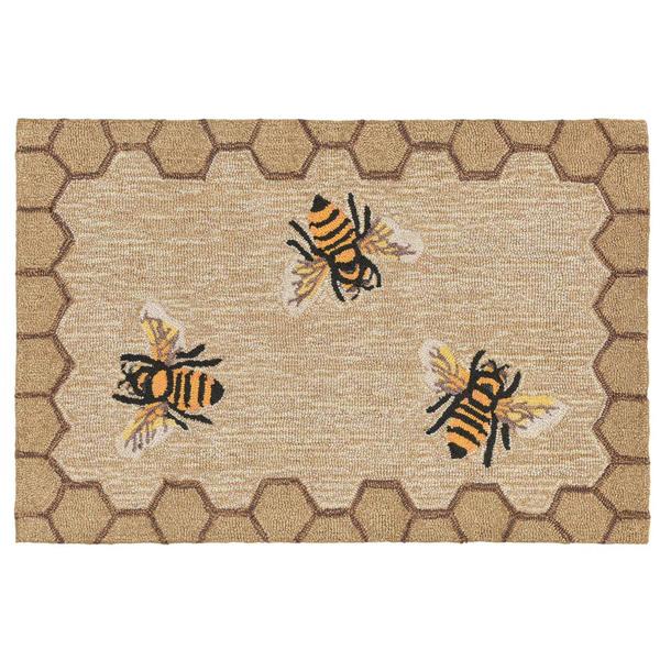 Liora Manne Frontporch Honeycomb Bee Rectangular Accent Rug