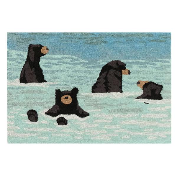 Liora Manne Frontporch Bathing Bears Indoor/Outdoor Accent Rug