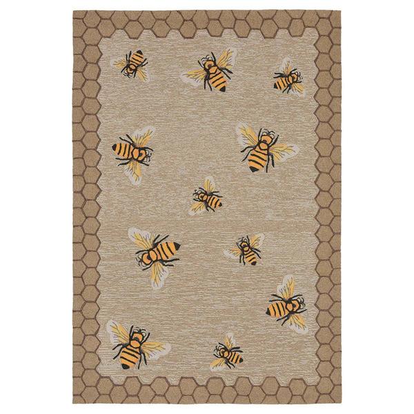 Liora Manne Frontporch Honeycomb Bee Rectangular Area Rug
